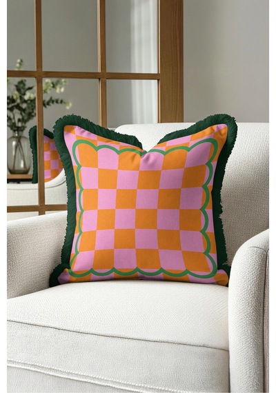 Ekose Geometrik Retro Saçaklı Yastık Kılıfı-dalgalı Boho Pembe Turuncu Siyah Püsküllü Kırlent Kılıfı Serin Ufuk Lime Ekose Geometrik Retro Saçaklı Yastık Kılıfı-dalgalı Boho Pembe Turuncu Siyah Püsküllü Kırlent Kılıfı Serin Ufuk Lime