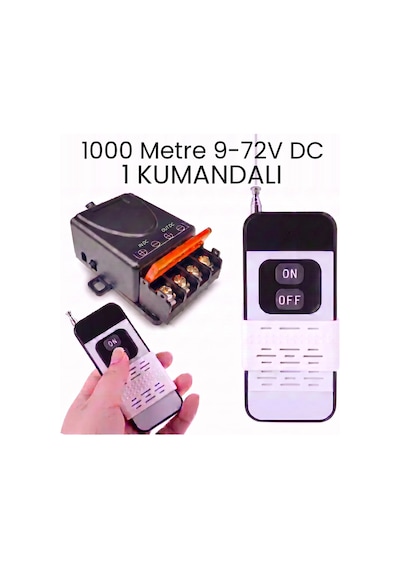 Lavat 1000 Metre Mesafeli Dc 12v 24v 36v 48v 72v 1 Kumandalı Röle Kutusu 433 Mhz