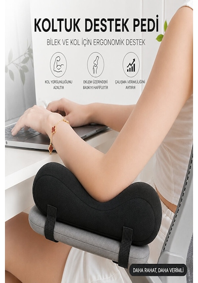Ergonomik Çift Taraflı Visco Kol Destek Pedi Kolçak Ve Dirsek Destek Minderi 2 Li Set