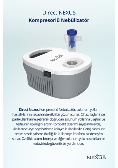 Direct Nexus Çocuklar Ve Yetişkinler Için Kompresörlü Nebülizatör