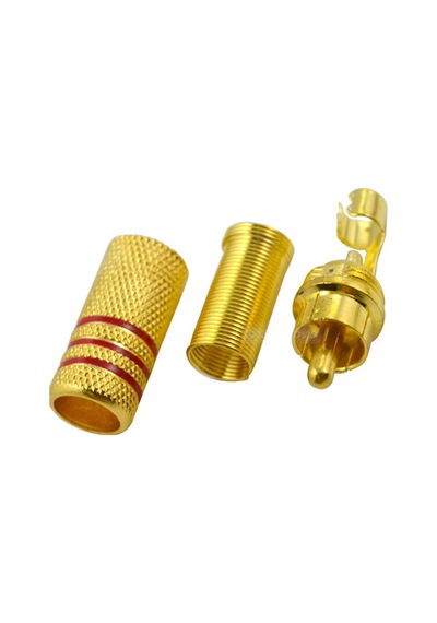 Rca Erkek Tos Jak Fiş Metal Yaylı 10 Adet Siyah Çizgili