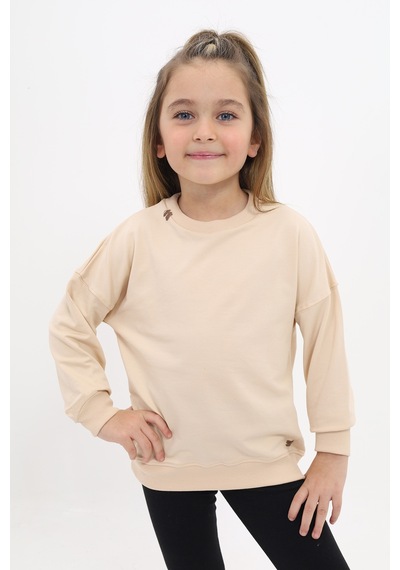 Toontoy Kız Çocuk Sweatshirt Bej