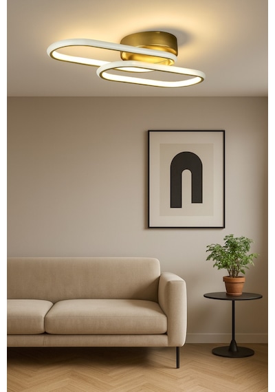 Zzez Eskitme Renk Modern Tasarım Beyaz Ledli Cafe - Mutfak - Salon 2 Li Led Avize Eskitme