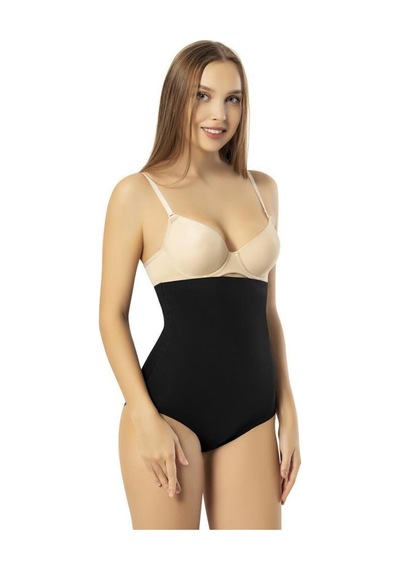 Miss Modinn Lazer Kesim Yüksek Bel Slip Külot Korse 9010 Sıyah/2xl