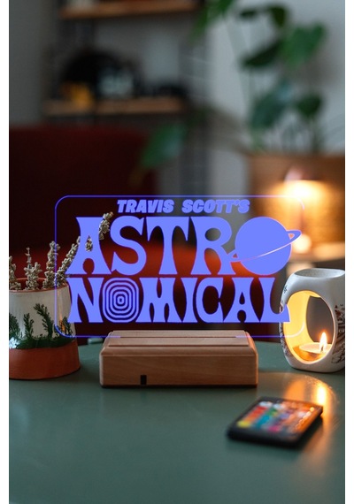 Travis Scott Astro World 16 Renk Kumandalı 3d Gece Lambası