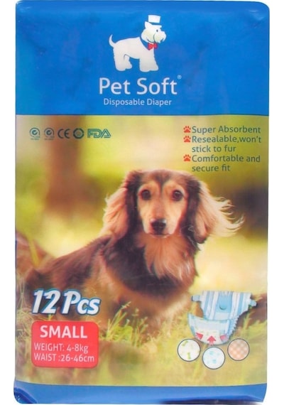 Pet Soft Köpek İçin Alt Tuvalet Bezi S Boy 12'li 26 - 44 CM