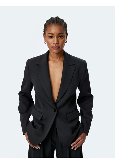 Koton Uzun Kollu Kapaklı Cep Detaylı Slim Fit Kruvaze Blazer Ceket Siyah 5sak50135uw Siyah Koton Uzun Kollu Kapaklı Cep Detaylı Slim Fit Kruvaze Blazer Ceket Siyah 5sak50135uw Siyah