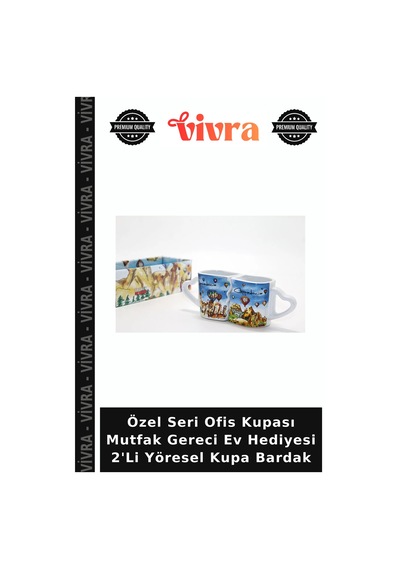 Özel Seri Ofis Kupası Mutfak Gereci Ev Hediyesi 2'li Yöresel Kupa Bardak Çok Renkli