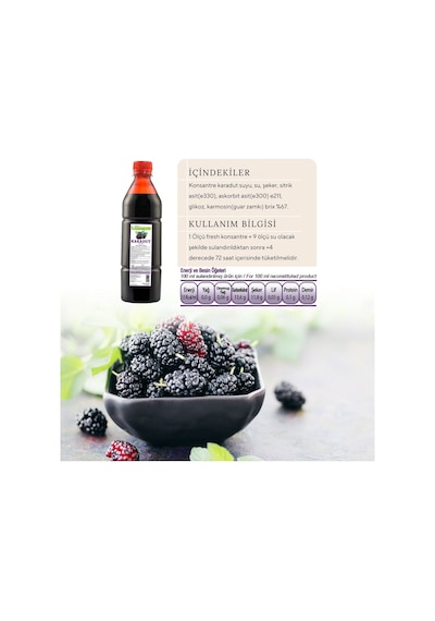 Lemonera Karadut Şurubu Karadut Aromalı Konsantre İçecek 1 L