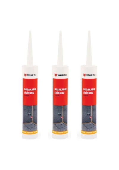 Würth Tvet Duşakabin Silikonu Şeffaf 310 Ml 3 Lü Paket