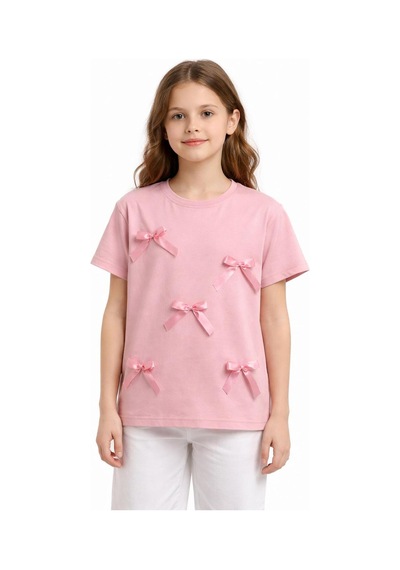 Yale Kids 8-12 Yaş Kız Çocuk Tişört Şeker Pembe