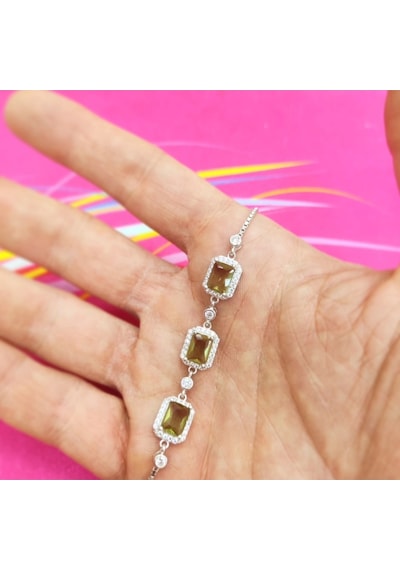 Oriental Kuyumculuk Jewellery Renk Değişiren Zultanit Taşlı Su Yolu Gümüş Bileklik Gümüş
