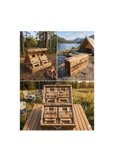 Katlanabilir Masa Tabure Sandalye Sandık Çanta Tipi Kamp Piknik İçin Yeşil - 849428512 Yeşil