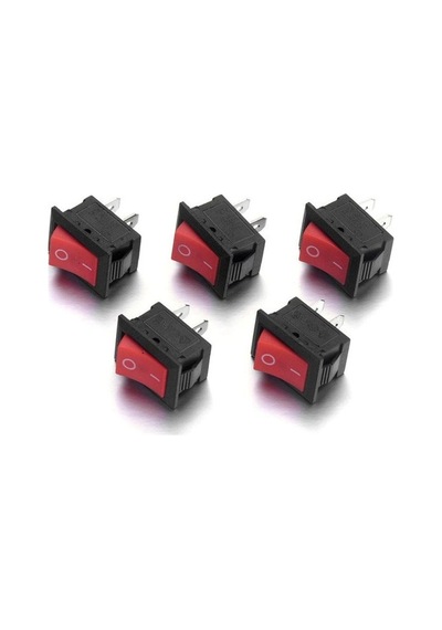 Aç Kapa Tek Konumlu Kırmızı Mini Anahtar On Of Switch Pano Tipi Güç Anahtarı 5'li Paket