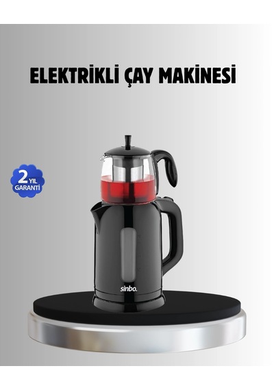 Mey İthalat Sinbo Stm 5840 Elektrikli Çay Makinesi 1800w Cam Demlik Ve Sıcak Tutma Özellikli