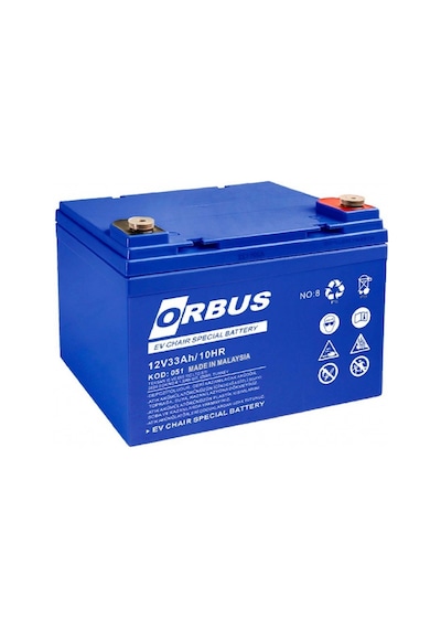 Orbus 33ah 12v Engelli Araç Aküsü