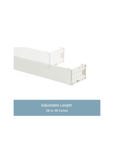 Kenney 506ap Klasik Ayarlanabilir Perde Çubuğu, 71-122 Cm Genişlik, Geniş Cep, Beyaz Çok Renkli