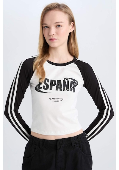 DeFacto Coool Fitted Fitilli Kaşkorse Uzun Kollu Tişört D9856AX24WNBK81