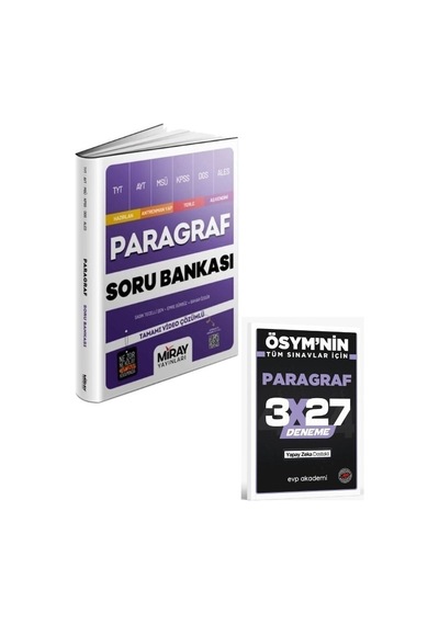2027 Miray 2027 Tyt Paragraf Soru Bankası+ Evp Akademi Paragraf