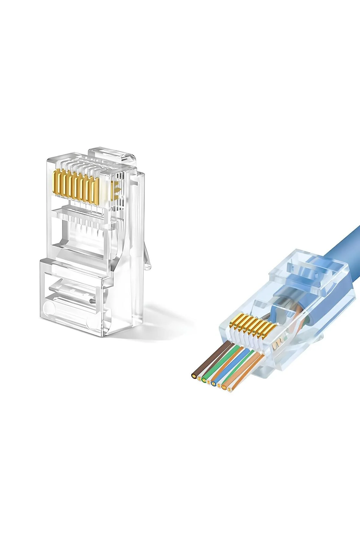 Rj45 Cat6 Yeni Nesil Delikli Jack Konnektör 100 Adet