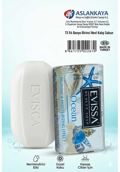 Sabun Evisa 75 Gr Ocean Beauty Soap Relaxing & Moisturizing Effect Okyanus