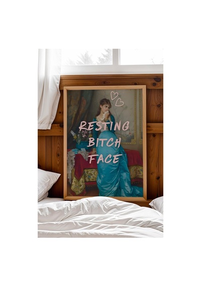 Auguste Toulmouche The Letter Çerçeveli Tablo Resting Bitch Face Arkadaşa Komik Hediye Altered Art