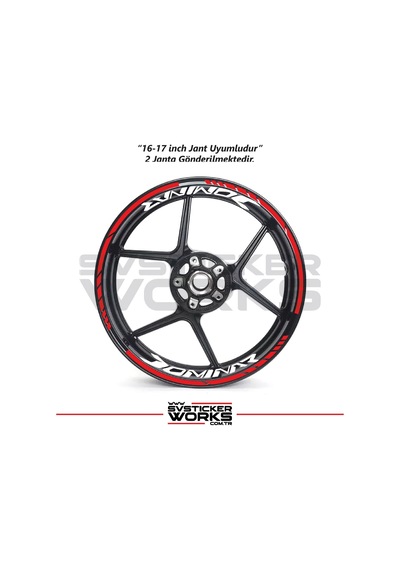 Bajaj Dominar Jant Sticker Dış Ve İç Set Sticker Jant Şeridi Kırmızı