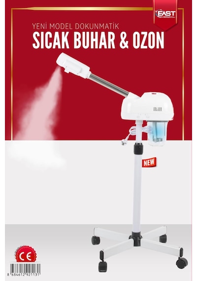 Ayaklı Ve Ozonlu Yüz Buhar Makinesi Sıcak Vapozon Cilt Bakım Dokunmatik Ekran