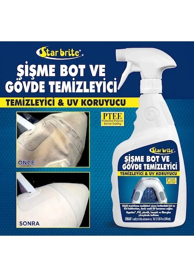 Starbrite - Ptef Katkılı Şişme Bot Temizleyici Ve Koruyucu 950 Ml : Hypalon Ve Pvc Botlarınız İçin Güneş Zırhı Ve Kusursuz Temizlik