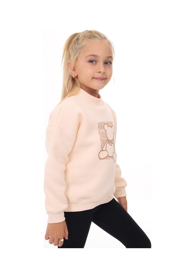 Toontoy Kız Çocuk Baskılı Sweatshirt Bej