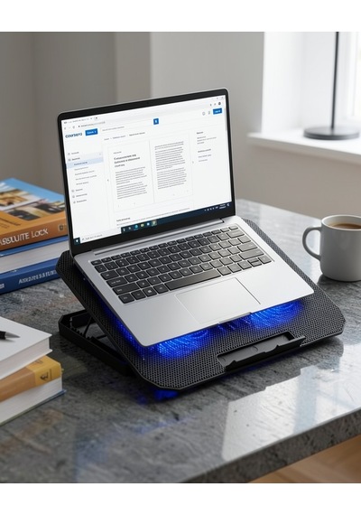 Laptop Soğutma Standı Çift Fan Usb Girişli Mavi Işıklı Uczzzn99bilgisayarfanı-4