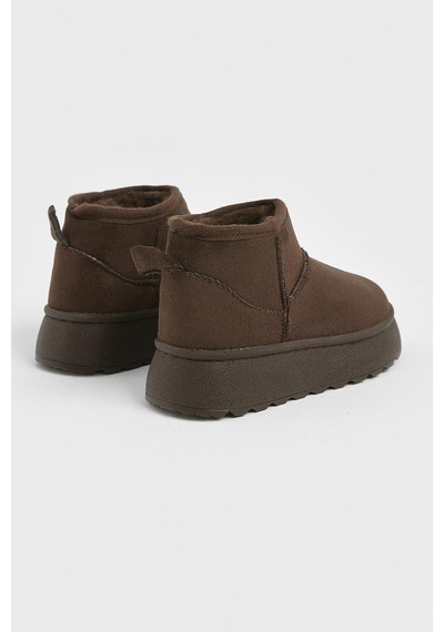 Tonny Black Kalın Poli Taban İçi Kürklü Süet Görünümlü Çocuk Unisex Kahve Günlük Bot Tbsz015 Kahve