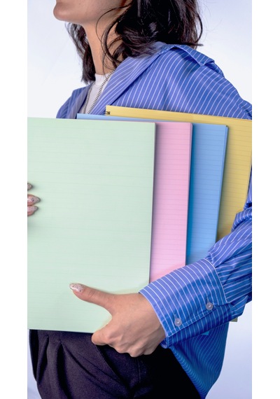 Dream Notes 4 Farklı Renk Çizgili A4 Defter Seti Sarı - Mavi - Yeşil - Pembe