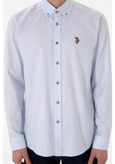 U.S. Polo Assn. U.s. Polo Assn. Dokuma Uzun Kol Regular Gömlek 2083079 Açık Mavi