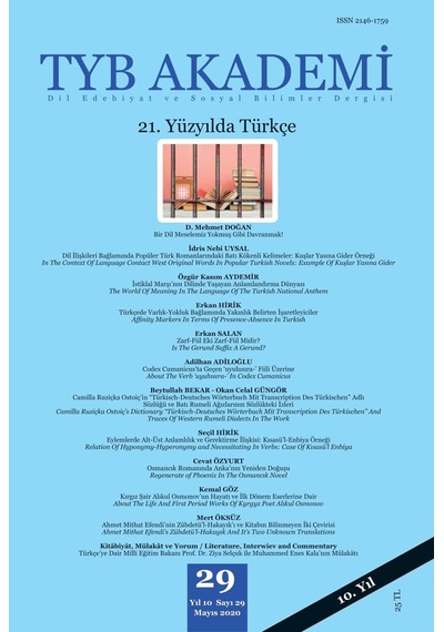 Tyb Akademi 29. Sayı 21. Yüzyılda Türkçe