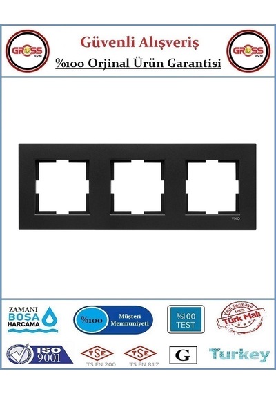 Viko Novella Üçlü Çerçeve - Renk Siyah