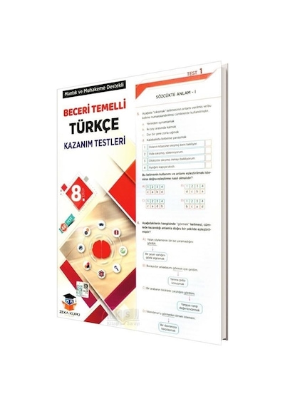 8. Sınıf Beceri Temelli Türkçe Kazanım Testleri- Zeka Küpü Yayınları