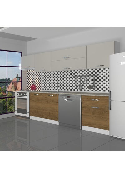 Decoraktiv Elite 280y Mdf Hazır Mutfak Dolabı - Tezgah Dahil - Pera - Kumtaşı Çok Renkli Decoraktiv Elite 280y Mdf Hazır Mutfak Dolabı - Tezgah Dahil - Pera - Kumtaşı Çok Renkli