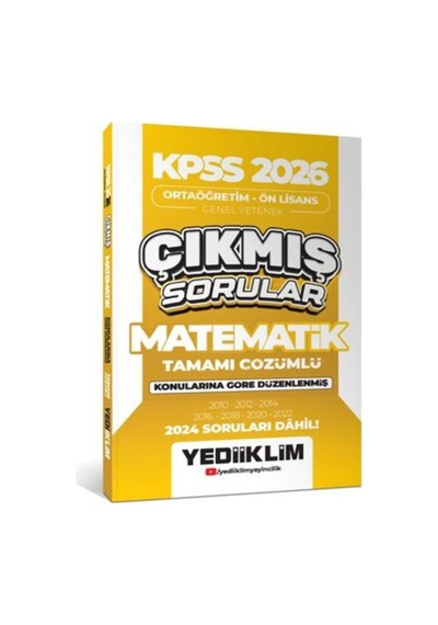 Yediiklim Yayınları Kpss 2026 Ortaöğretim-önlisans Matematik Sorular 2024 Soruları Dahil