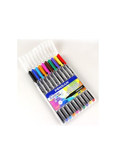 Fineliner Kalem 10 Renk Plastik Kutu 0.4mm Keçe Uçlu Kalem Fineliner 6500hp 0.4mm Keçe Uçlu K