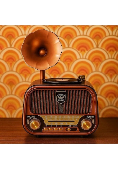 Rose Sp-428 Usb-sd-fm-bluetooth Destekli Şarjlı Nostaljik Retro Radyo - Kahverengi