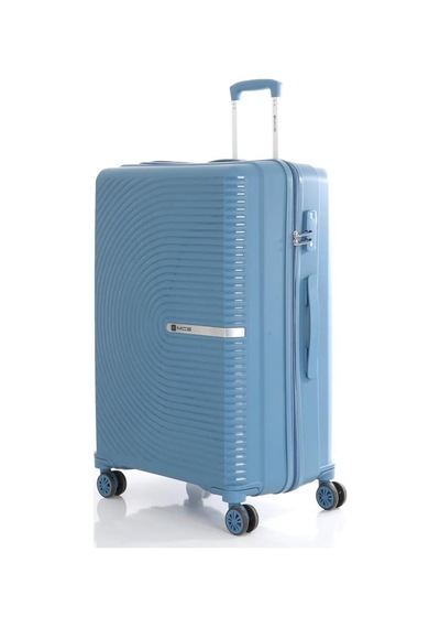 Mçs Bavul Orta Ve Kabin 2li Set Kırılmaz Silikon Valiz V374 Skyblue Sky Blue