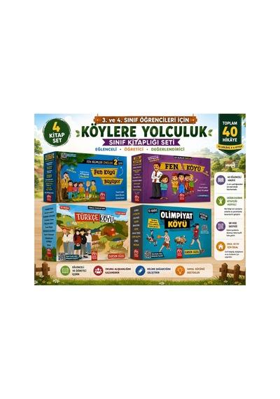 3. Ve 4. Sınıf Köylere Yolculuk Sınıf Kitaplığı Seti 4 Kitap 40 Hikâye Eğitici Hikâye Serisi Henüz Değerlendirilmemiş İlk Sen Değerlendir