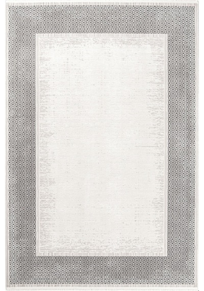 Gördies 199608 Gri - Çerçeve Desenli Modern Gri Halı Gri