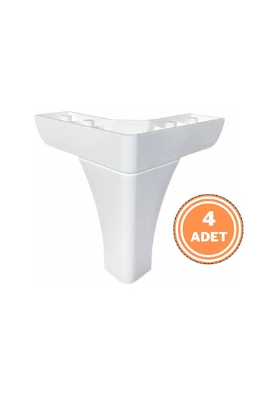 4 Adet Bella Lükens Ayak Mobilya Koltuk Çekyat Ayağı 14 Cm Beyaz