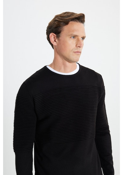 AC&Co / Altınyıldız Classics Erkek Siyah Anti-Pilling Özellikli Tüylenme Yapmayan Standart Fit Bisiklet Yaka Çizgi Dokulu Triko 4A4921100065SYHS Siyah AC&Co / Altınyıldız Classics Erkek Siyah Anti-Pilling Özellikli Tüylenme Yapmayan Standart Fit Bisiklet Yaka Çizgi Dokulu Triko 4A4921100065SYHS Siyah