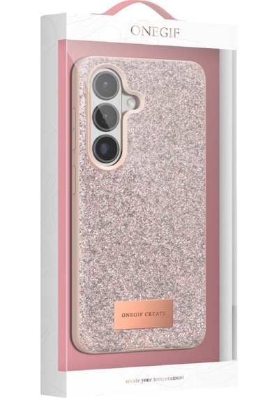 Onegif Samsung Galaxy S26 Plus Bright Simli Kapak - Pembe Düz Renkli