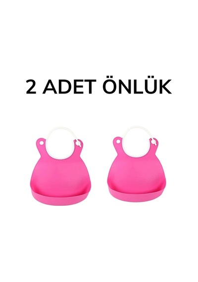Biishe Çocuk Bebek Mama Önlüğü Dökülme Engelleyici Bükülebilir Pembe