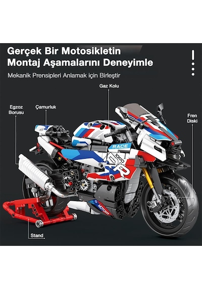 Reobrix Technic 99040 Moto League Bmw S1000 Rr Motosiklet Yaratıcı Yapı Blok Seti Building Blocks The Clock Tower - 949 Parça