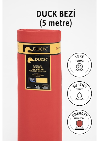 Premier Metrelik Duck Keten Kumaş Su İtici Bez 5 Metre Drk8077 - Kırmızı